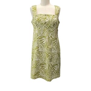 Perceptions Olive and White Zebra Print Dress